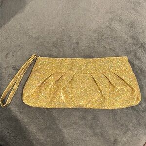 Gold Glitter Clutch Bag